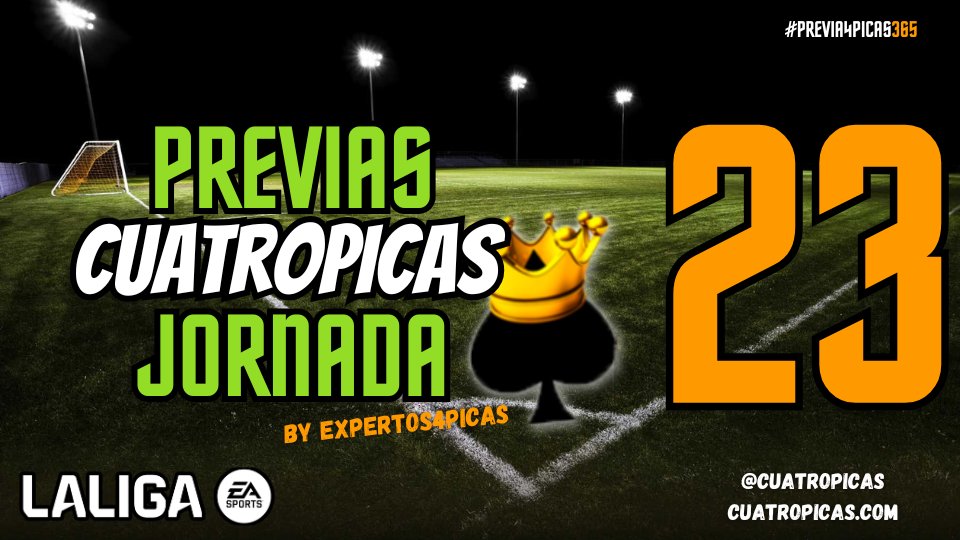🏆🏆🏆

Te has quedado sin Copa? aquí te traemos las ♠️, ya está aquí la Previa de la Jornada 23🔥🔥

La mejor previa 🚦 de los mejores expertos 👨🏻‍💻👨🏻‍💻 en <a href="/cuatropicas/">Cuatro Picas ♠️</a> 🤩

Cronistas 📊 11 probables 🎯 Recomendados 🔝

Gana 🏆 tu liga con nuestra ayuda 🤓👇🏻

cuatropicas.com/2026/02/06/pre…