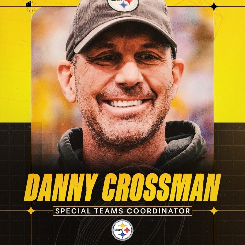 steelers's tweet photo. We have named Brian Angelichio offensive coordinator, Danny Crossman special teams coordinator, Joe Whitt Jr. assistant head coach/secondary, Domata Peko defensive line coach and Pat Reilly defensive quality control.