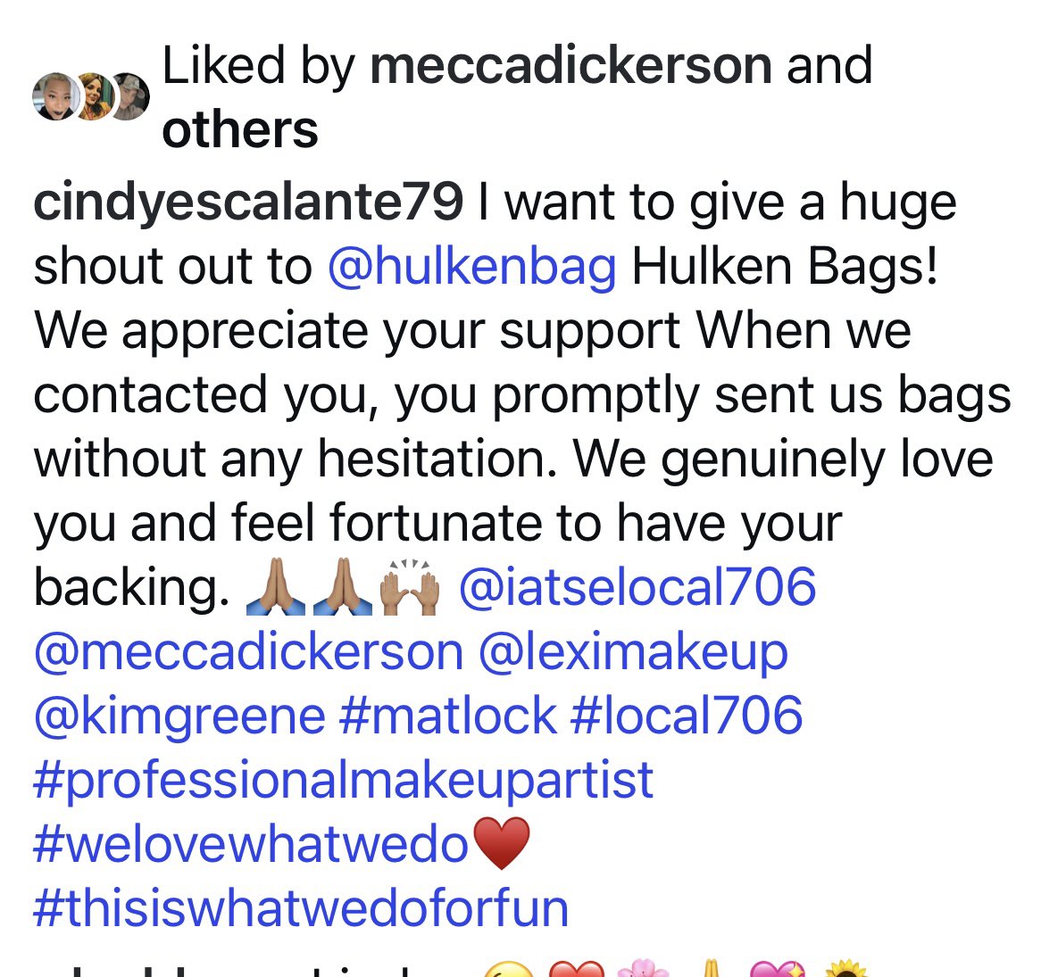 Escalantecindy's tweet image. @hulkenbag Matlock makeup team appreciate the support. 💗💗 we love our HULKEN’s #local706 #Professional Makeup Artistis worldwide. #thebestofthebest