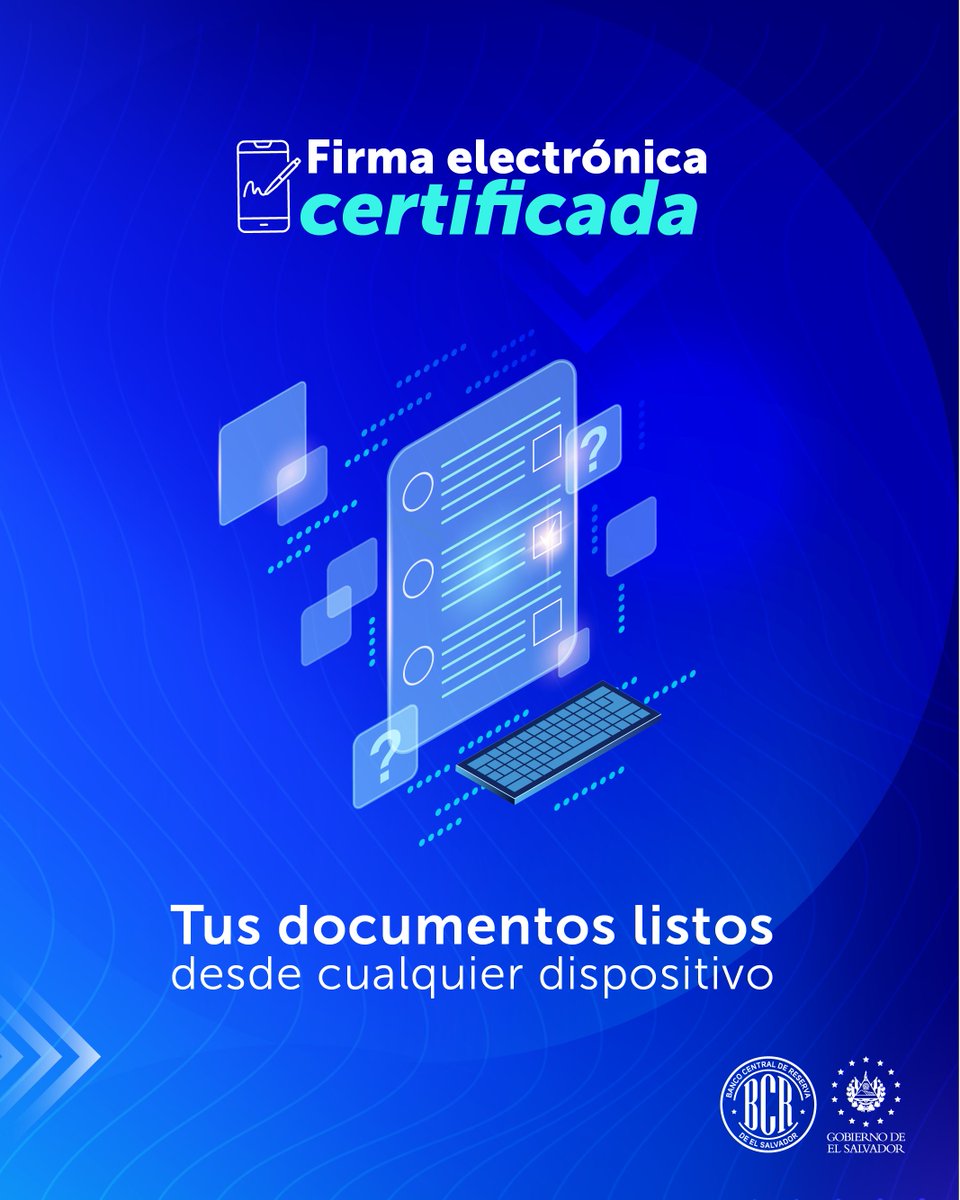 bcr_sv's tweet image. Desde tu celular, tablet o computadora puedes continuar tus gestiones sin complicaciones 💻📱🖊. Obtén tu firma y conoce más información aquí: bit.ly/3HB9qAP