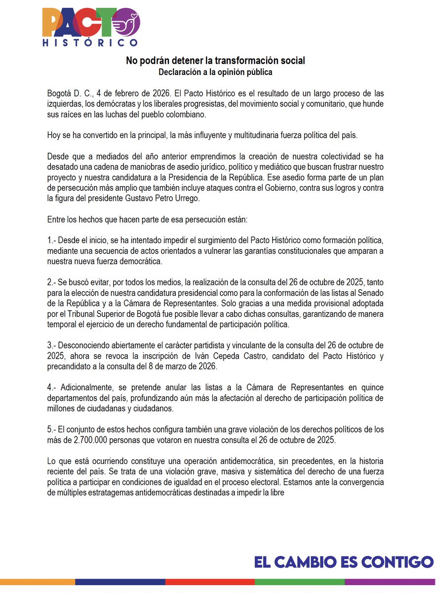Pacto Histórico Oficial tweet media