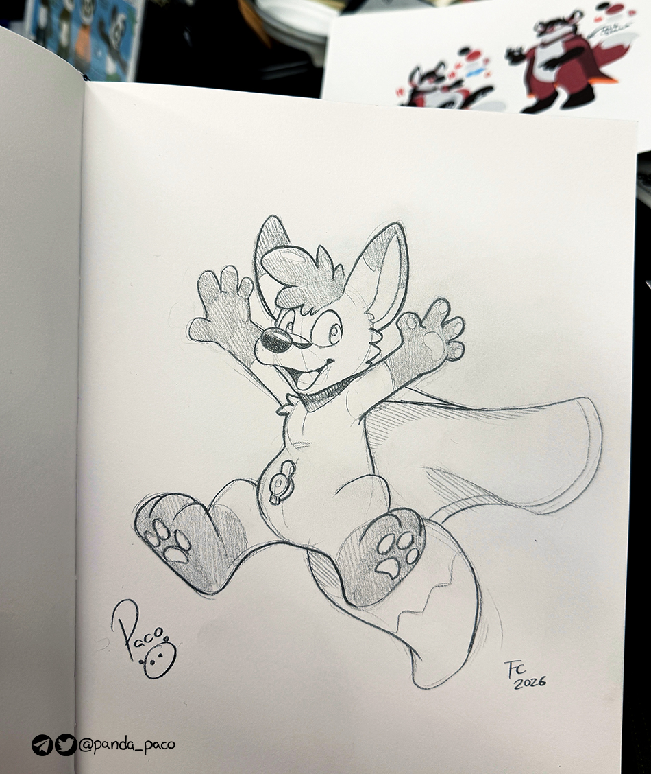 More from the art trades during FC's art jams. This one for the amazing Jac Fox, an artist I've been admiring since so long ago, and always a pleasure to hang out with.