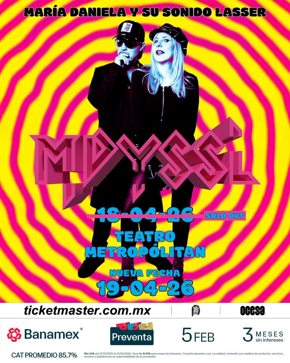 ¡Nueva fecha! ¡Nueva oportunidad de vernos! 🩷🩷

Mañana inicia la preventa 11:00 AM 
Venta general Viernes 11:00 AM