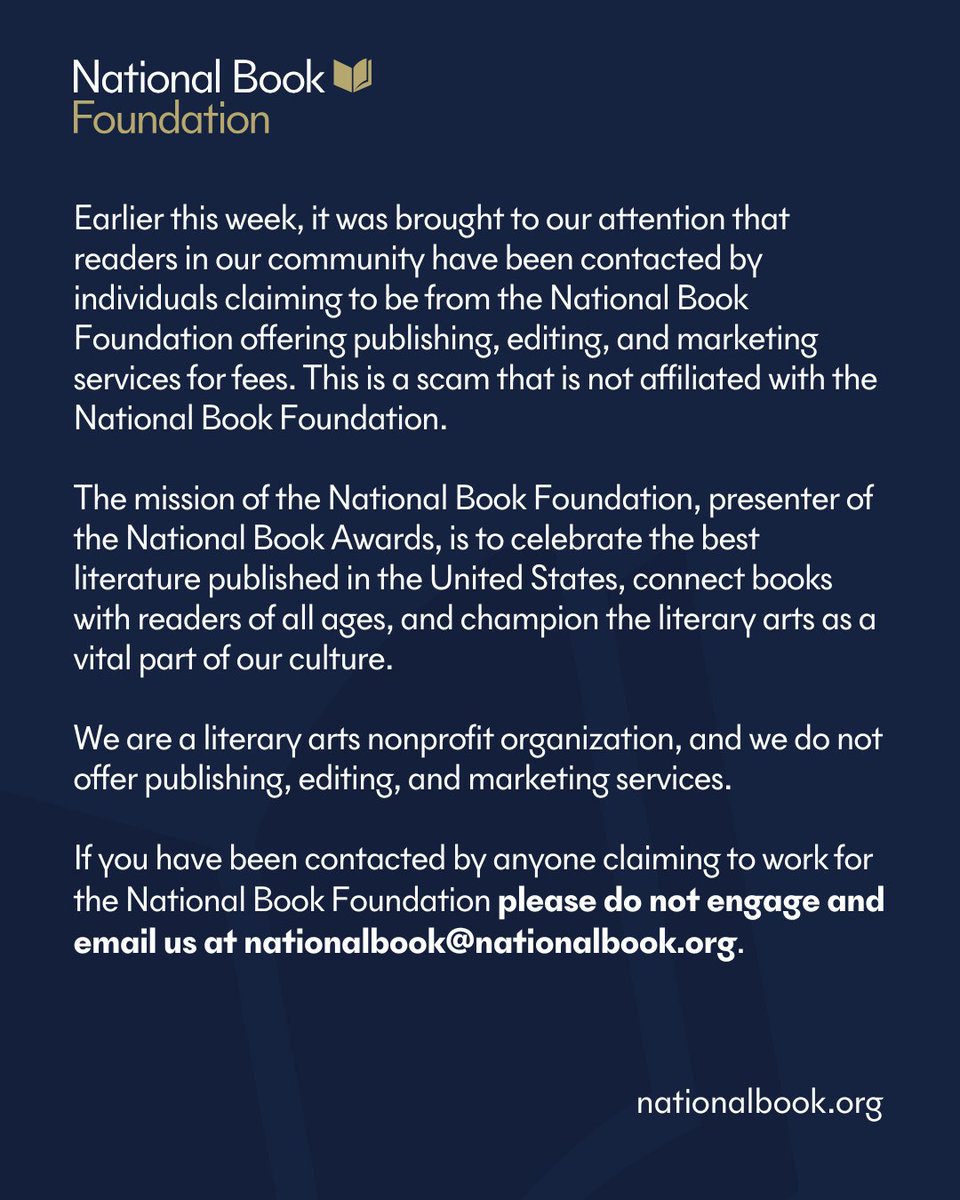 National Book Foundation tweet media