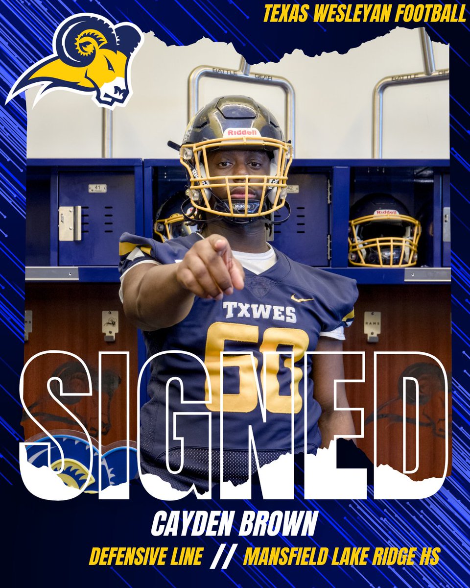 TxWesFootball's tweet photo. Staying in the 817
Rams Welcome @D1_brown26 
Big Time Defensive Lineman from Mansfield Lake Ridge HS https://t.co/1Kqcxmk5el