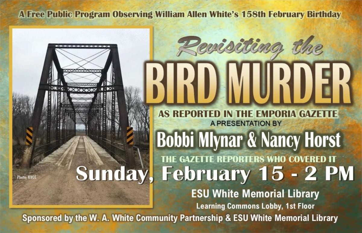 esulyl's tweet photo. On February 15 at 2:00 PM, join former Emporia Gazette reporters Bobbi Mlynar and Nancy Horst in the Learning Commons as they discuss covering the 1983 murder of Sandra Bird. This program is presented by the W. A. White Community Partnership and University Libraries and Archives. https://t.co/qfpA7NKzee