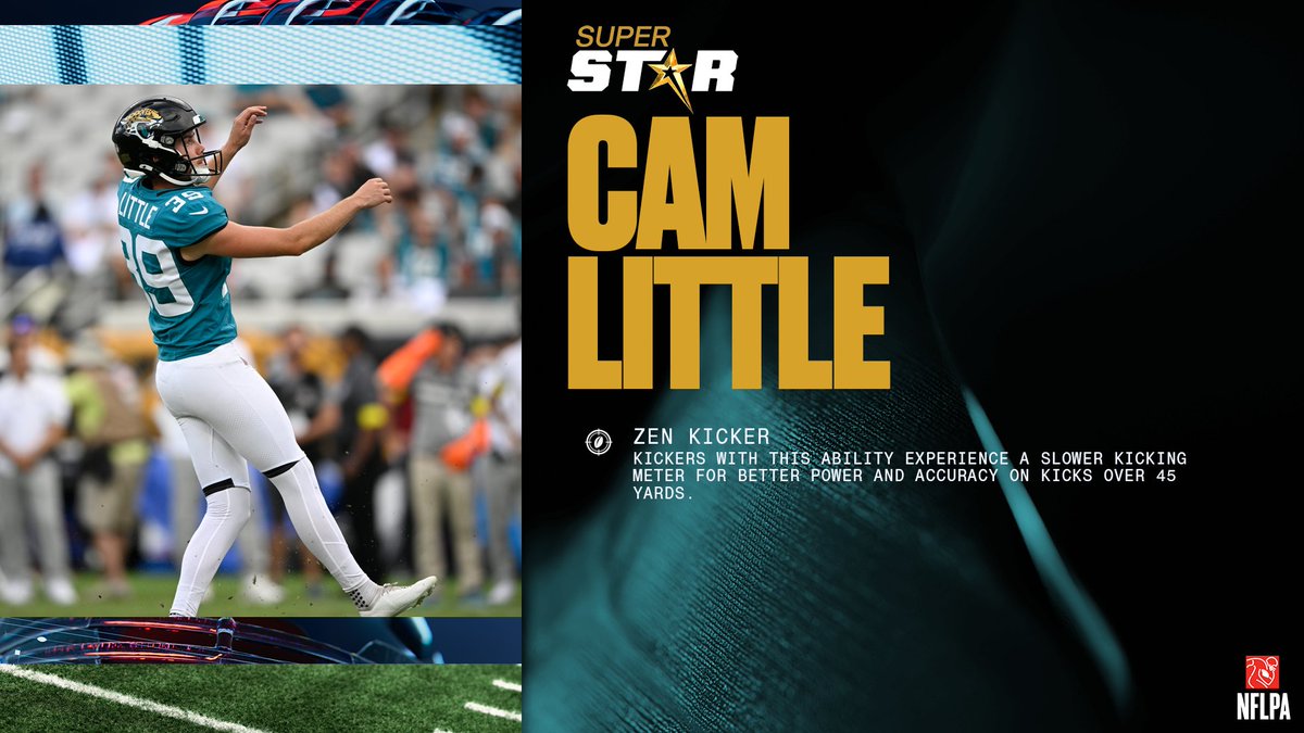 EAMaddenNFL's tweet image. New Superstar Abilities dropping in #Madden26 today! 

Caleb Williams | @ChicagoBears 
George Pickens | @dallascowboys 
Dion Dawkins | @BuffaloBills 
Cam Little | @Jaguars 

Who needs a Superstar Ability next? 👀📈