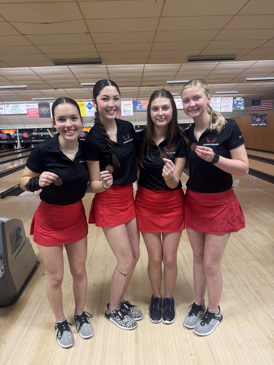 AntlerBowling's tweet photo. District all- tournament team
Lorena- 8th
Joslyn-7th
Megan -5th (state bound)
Samantha- 🥉(state bound) https://t.co/D2TmxW4CpR