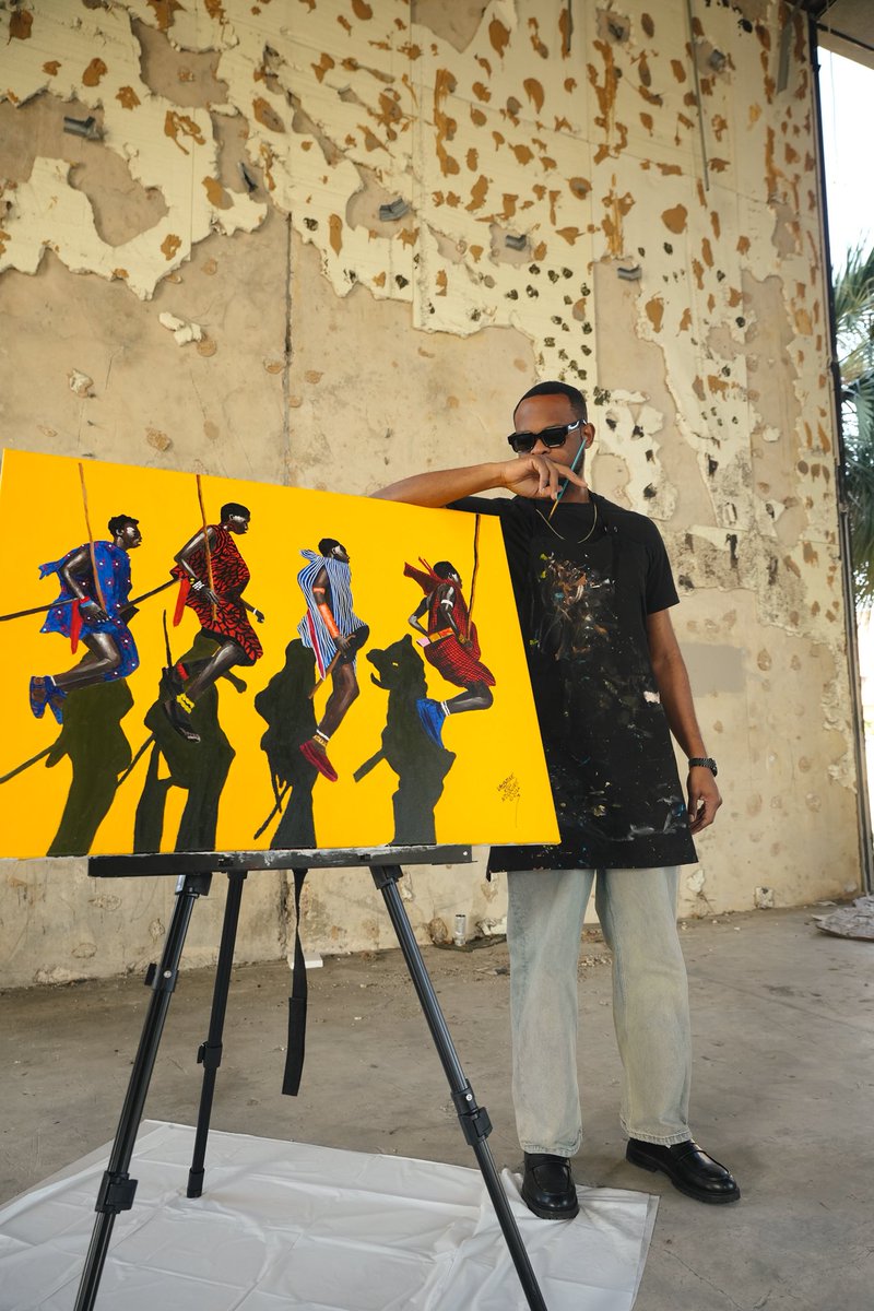 Grandmasterkels's tweet photo. Completed my first major painting of the year titled “The Jumping Dance” It’s performed by the Maasai people of Kenya. They usually perform during traditional ceremonies showing their strength and agility. Let me know what you guys think of this painting! 🙏🏽 https://t.co/CAHz6oHqlb
