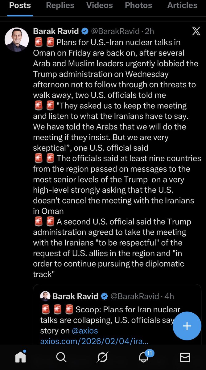 HillelNeuer's tweet image. Barak Ravid’s scoop from four hours ago that US-Iran nuclear talks are collapsing gets handily trumped by his scoop two hours later that it’s all back on, because under the rules of journalism, an 8-siren 🚨🚨🚨🚨🚨🚨🚨🚨 tweet always trumps a mere 3-siren🚨🚨🚨 tweet.