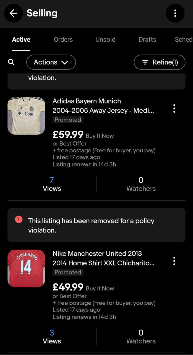 MattCass14's tweet photo. I have contacted customer support and they have been unhelpful

I've been told this is likely a result of AI monitoring tools, that are clearly not fit for purpose

Additionally I'm told that other eBay members can flag items, without providing evidence 

This unacceptable 

2/2 https://t.co/UIKnVHq6Vw