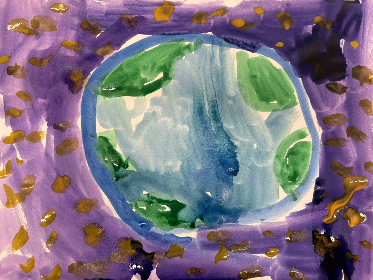 sharrington_art's tweet photo. Planet Earth with Stars,  created by Caleb in 1st grade. @WeAreMPSD https://t.co/QrSgkB0439