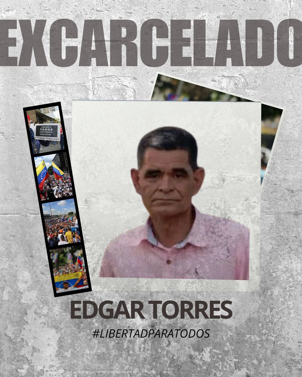 🔴 #URGENTE | Excarcelados los presos políticos: Edgar Torres, Jaime Dos Reis y Fernando Brombin en la tarde de este miércoles, #4F.

Torres se encontraba detenido en El Helicoide; Dos Reis estaba en el penal de la Yaguara mientras que Brombin fue recluido en Yare II. 

Según la
