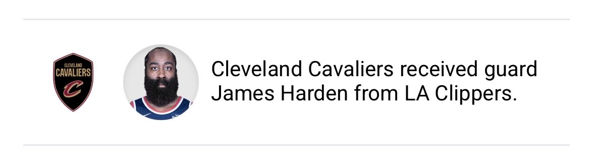 Official: James Harden is a Cleveland Cavalier 🔥