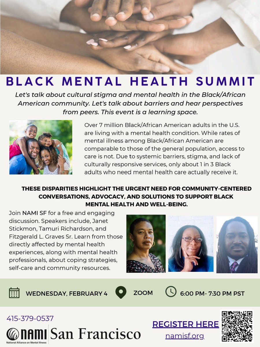 TleanneL's tweet photo. 🖤 Black Mental Health Summit 🖤 Let’s break the stigma and talk mental health in the Black/African American community—honestly and without shame.
📅 Wed, Feb 4 🕕 6–7:30 PM PST | Zoom | FREE 🎟️ Register: https://t.co/qL4HVf1Mhk
This is a learning space. Pull up. https://t.co/JGKDg32bST