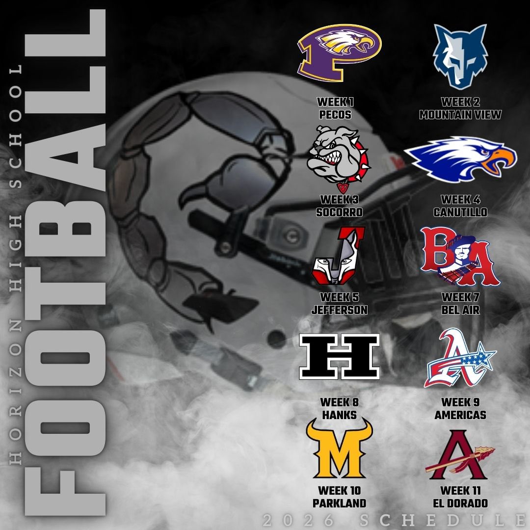 Horizon_FB's tweet image. Horizon Scorpions 2026-2027 Opponents.
New District, New OpportUNITY. 
#RepTheH #ScorpionStrong