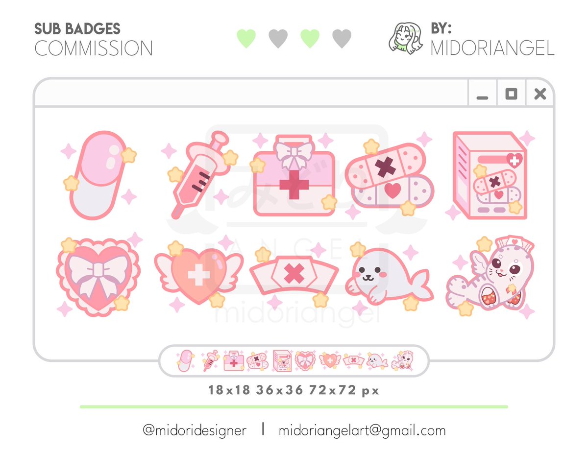 🍓【 Twitch Badges 】🍓
🩷 》Some pink cute badges! 
📌  》C0MMS: OPEN!! (⌯'▾'⌯)/
#VTuberAssets #Vtuber素材 #badges #VtubersEN