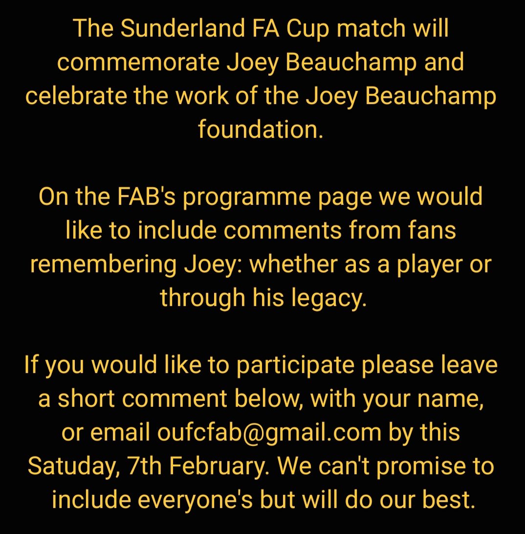 OUFCFAB's tweet photo. Remembering Joey at @OUFCOfficial's 4th round FACup tie. 
#oufc 
@JoeyBFoundation https://t.co/GvHwVRqbDW