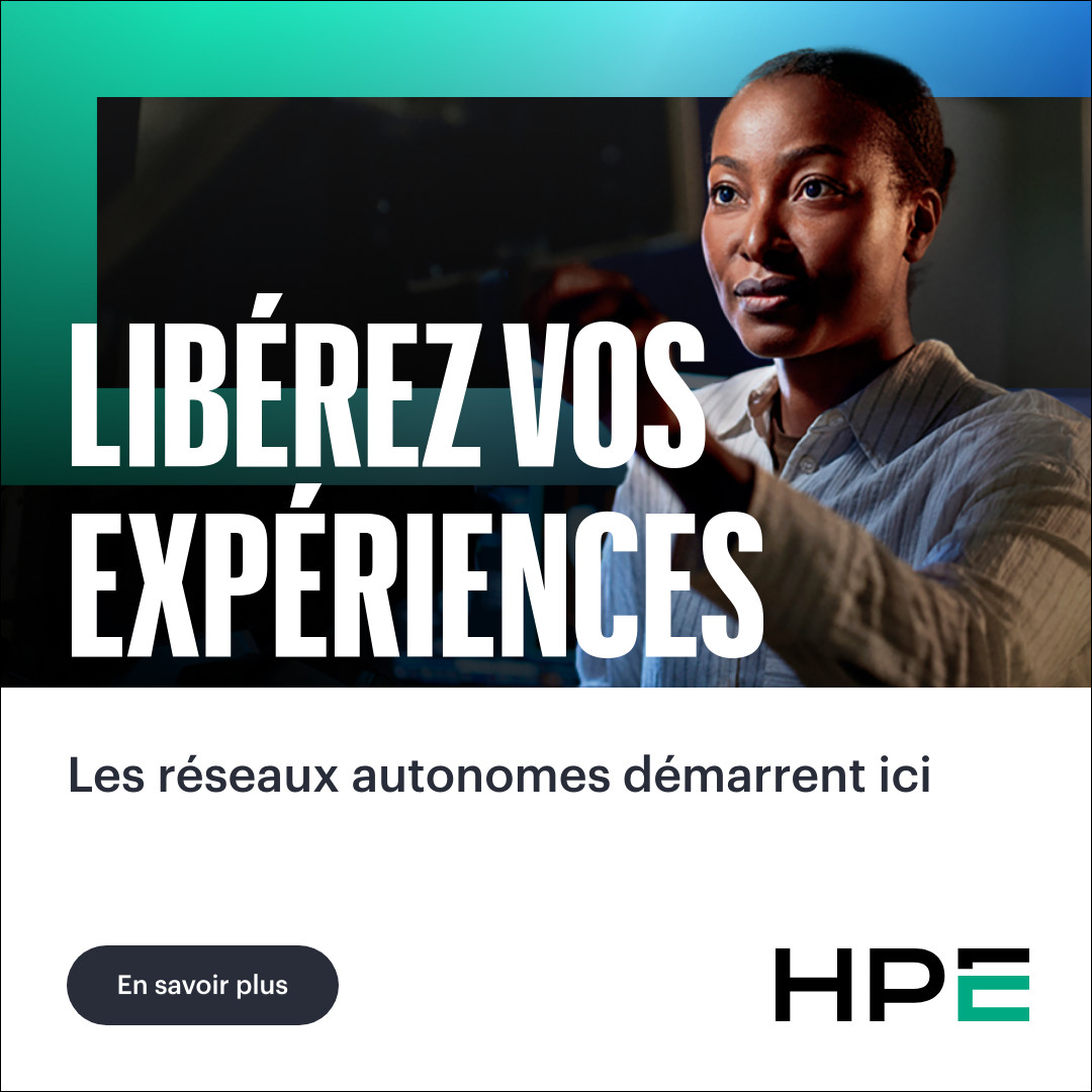 HPE's tweet photo. Transform your network with secure, AI-native operations and predictive insights. Start your journey to a self-driving network today.