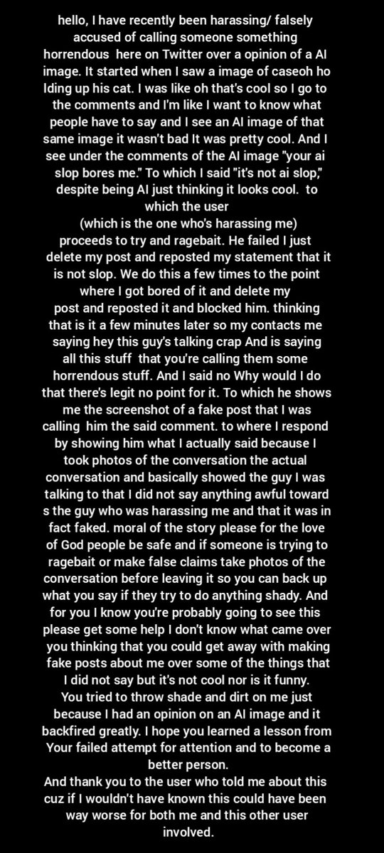 InternetKaleb's tweet image. All right so I've had beef with this one guy over an AI post. And here is all I have to say about it. Big thanks to the guy who helped me through this your a  hero!