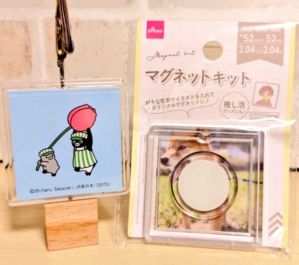 #DAISO で「マグネットキット」と言うものを発見‼️👀

↓シールを入れると…めちゃかわなマグネットができちゃいます〜😍❗️

#Suicaのペンギン