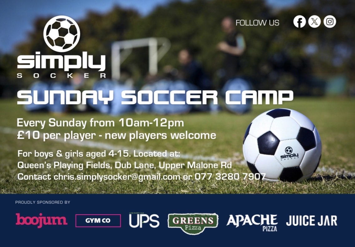 EVERY SUNDAY .. 

No block commitment, just come along any week you fancy a kick about. 

NEW PLAYERS ALWAYS WELCOME 🫶⚽️

Please fav and repost for all to see 👀