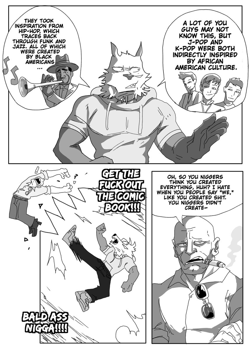 We are working on a black history month manga chapter for Dog Nigga (read right to left)