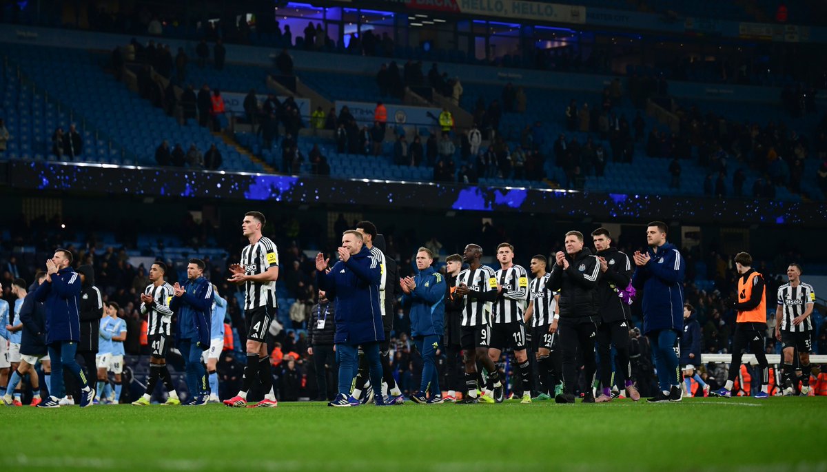 NUFC's tweet photo. A massive thank you to the 5,359 Geordies that made the trip to the Etihad Stadium this evening 🖤🤍 https://t.co/CkGCwuqjJZ