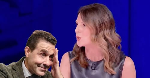 MarcelloCresce2's tweet photo. Mediaset si evolve sempre più. stasera a @cartabianca Marina La Rosa ha rivelato che il duce avesse il p..ne lungo 10 cm. alludendo che tra il Generale e Mussolini potrebbero esserci delle analogie. Hanno toccato il fondo. https://t.co/f2fUopAodp