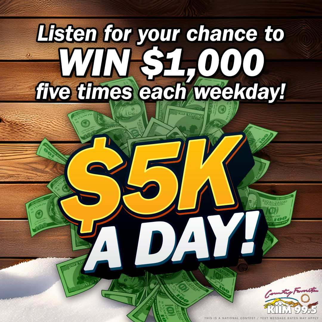 New wardrobe? Why not! Win $1000 at 4:20pm! Tune in on the app, smart speaker, or KiiM-FM 99.5.