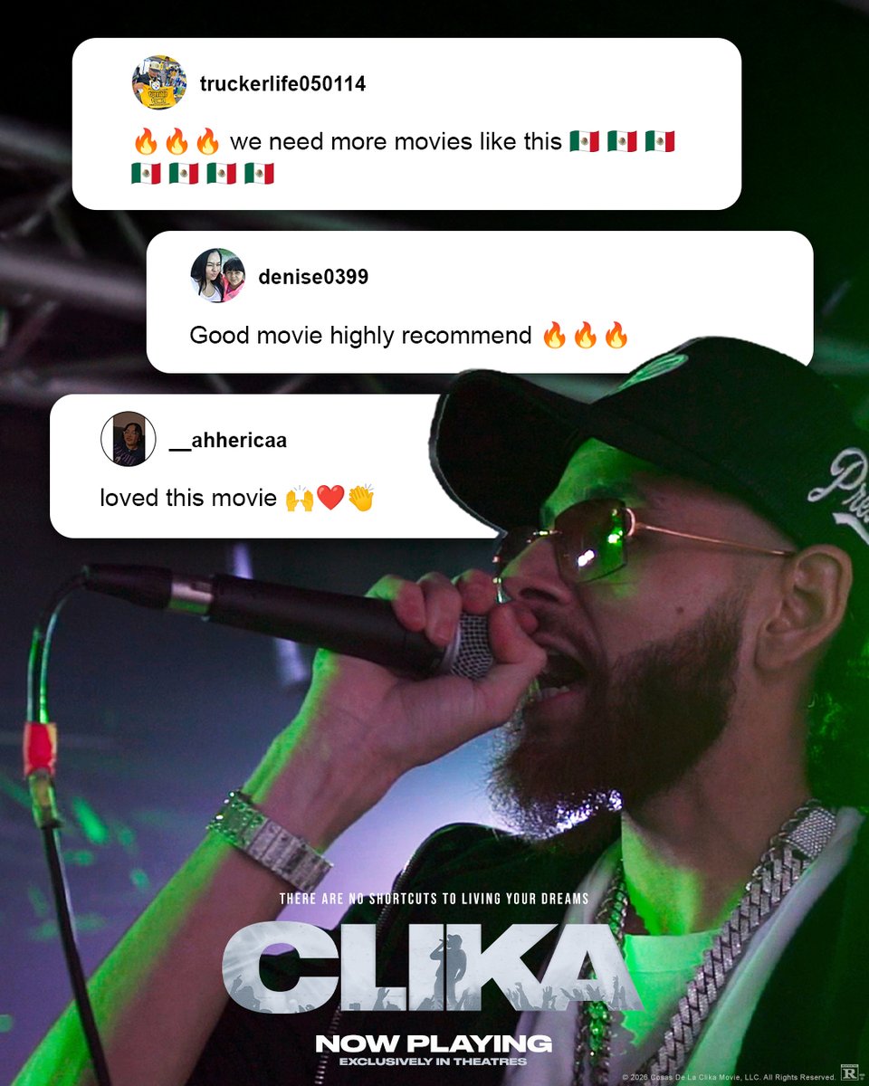 ClikaMovie's tweet photo. Everyone’s talking about Clika, don’t miss out. 🔥

Get your tickets to see #ClikaMovie in theatres:  https://t.co/0RbVYWEHsS https://t.co/FivFSsVj7l