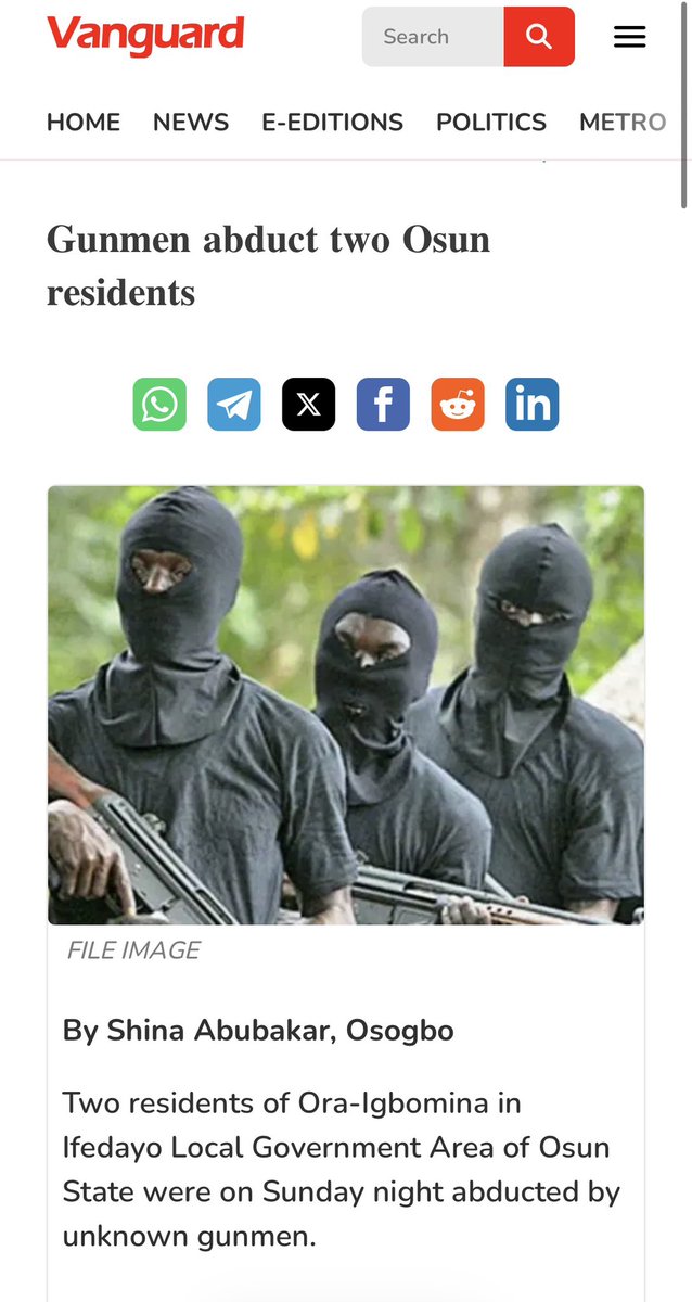 CaptainOla001's tweet photo. Again, gunmen strike in Osun community, abduct two https://t.co/Hp5YdlImi7 @AOEgbedun This raise a critical question: Mr. Governor, is Ora-Igbomina not part of Osun State?
We plead with you 4 urgent intervene and deliver our dear town, Ora-Igbomina, from insecurity and insurgency https://t.co/4eHF7XvaEW
