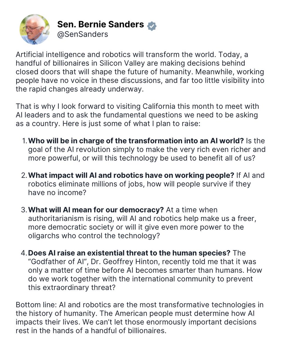 Sen. Bernie Sanders tweet media