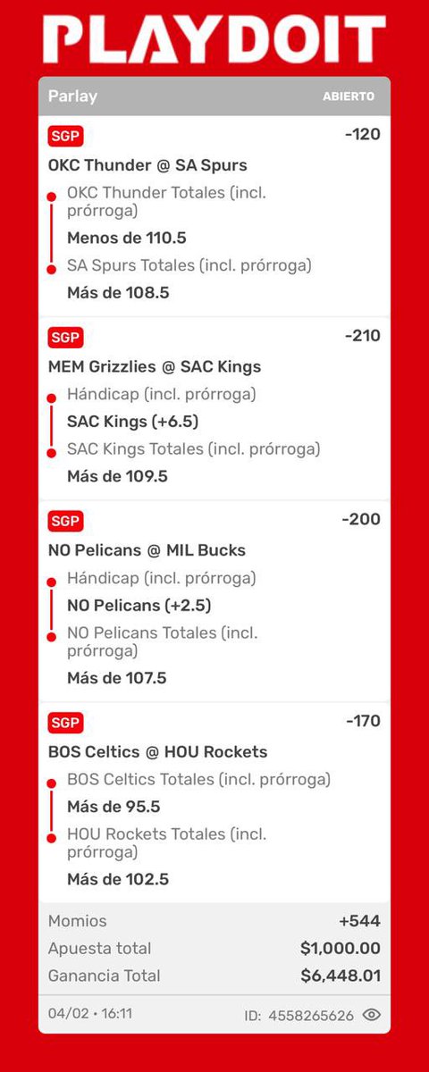 MCrew32486's tweet photo. 🏀 NBA PARLEY – FREE PICK 🏀

Arrancamos en X con parley de NBA 🔥
Picks basados en análisis, tendencias y valor.

Síguenos y activa notificaciones 👀
Se vienen más parlays y free picks 💰

#NBA #ParleyNBA #FreePick #SportsBetting #MasterPicksCrew https://t.co/S9KoIb4Ge7