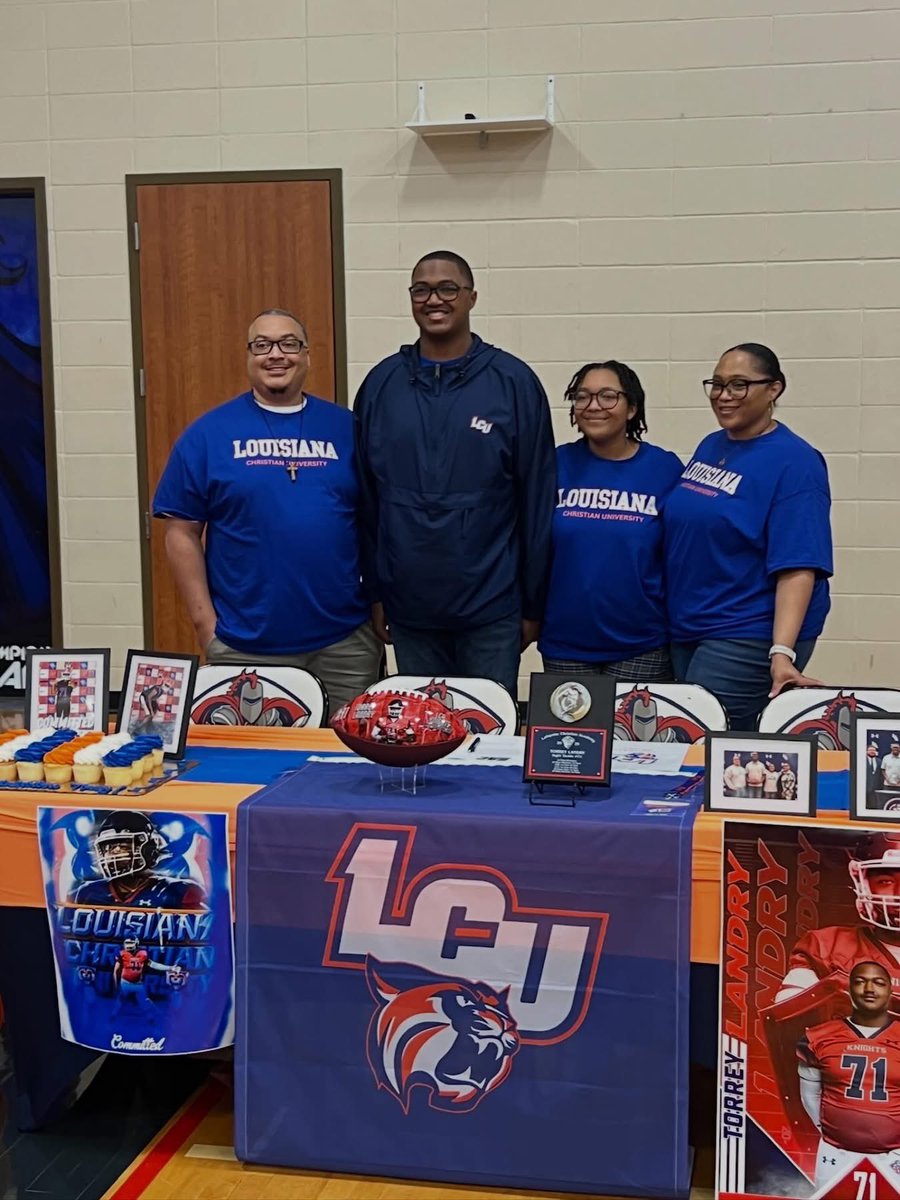 LCAKnightFball's tweet image. Big day for these guys and Knight Nation! Congrats to the following guys for signing to play at the next level!
Draylon August Nicholls
Jace Babineaux LCU
Torrey Landry LCU
Jayden Arceneaux LCU