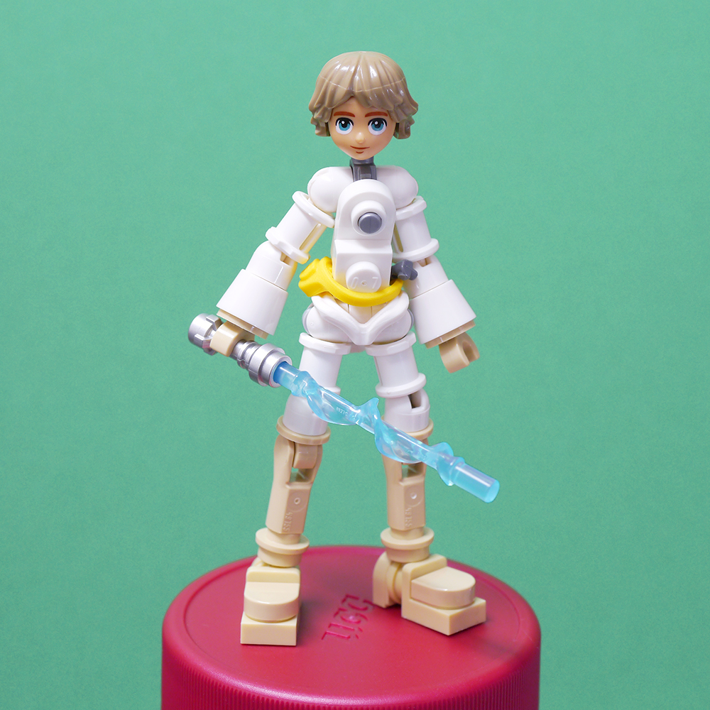 _QIN_'s tweet photo. スター・ウォーズの「ルーク」を作りました。レゴフレンズのヘッドパーツを使用しています。高さ8センチ #LEGO #レゴ #レゴフレンズ https://t.co/wb4B2HdW2B