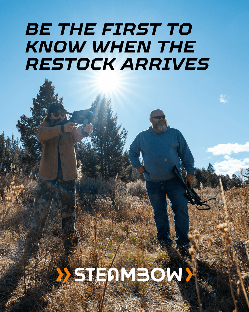 steambow's tweet photo. We have sold out of the M10! Not to worry, we have a new app on our website that lets you sign up for notifications when we are restocked. Use the 𝐍𝐨𝐭𝐢𝐟𝐲𝐌𝐞 button to get an email as soon as the M10, the M10 carrying case, &amp; other goods are ready.  https://t.co/NDPSbtUo9b https://t.co/YCtlvxbEU9