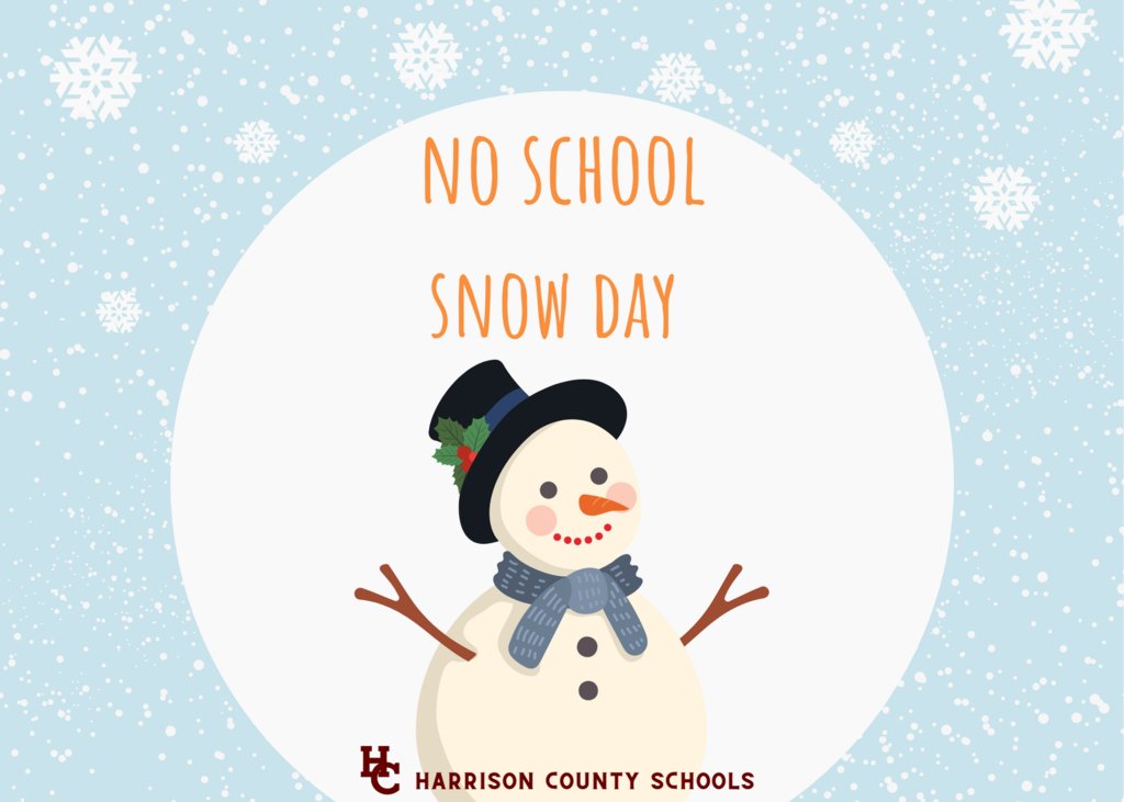 HCSchools's tweet photo. Students, staff and families, Due to road conditions impacting the ability to travel safely, the Harrison County School District will be observing a snow day tomorrow, Thursday, February 5. https://t.co/1GMYYa6dBR