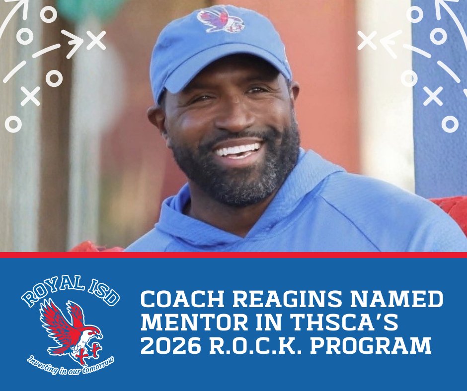 RoyalISD's tweet photo. Royal ISD is proud to share that Coach Reagins has been selected to serve as a mentor in the R.O.C.K. Program, a statewide initiative led by THSCA.
📷 Thank you, Coach Reagins, for leading and giving back.
#WeAreRoyal #RoyalISD #ROCKProgram #TexasAthletics https://t.co/JTHApcRPYt