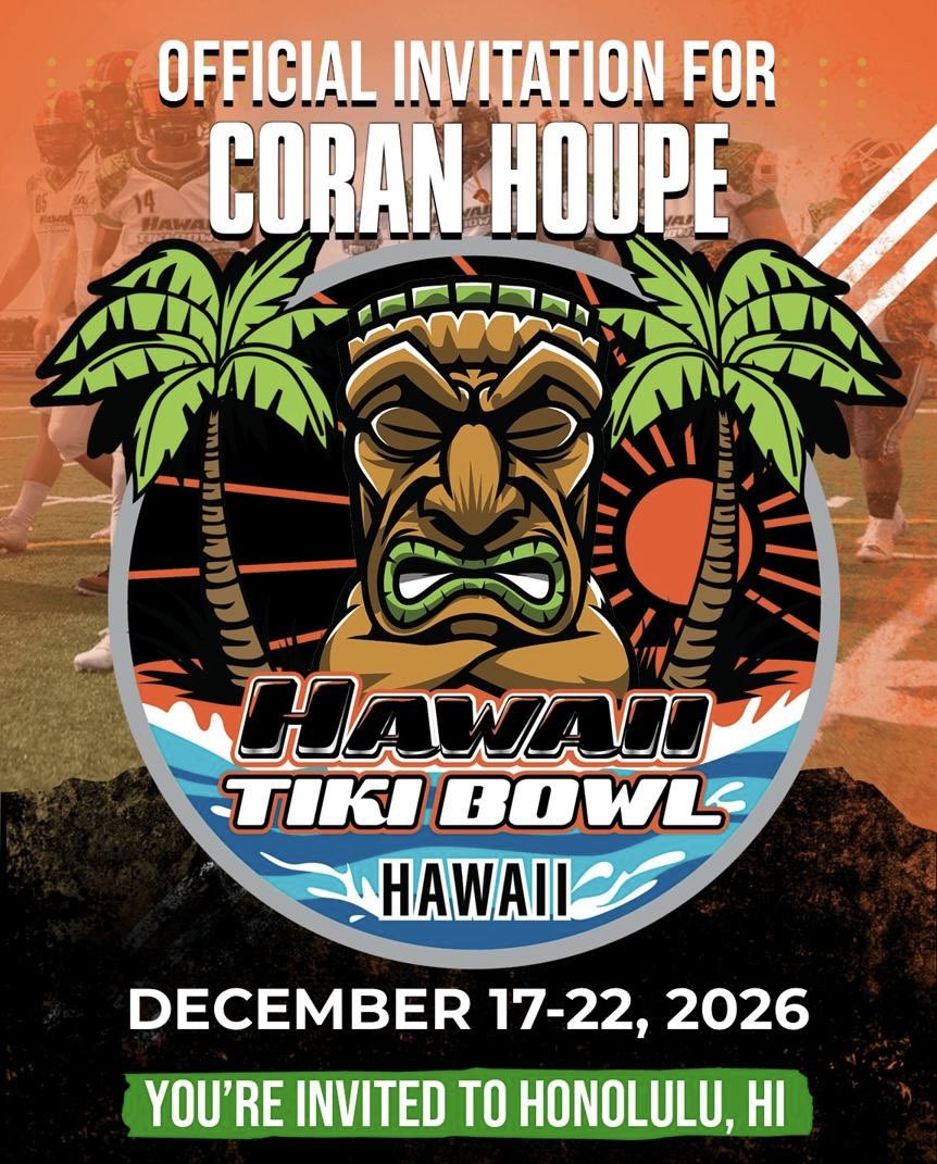I will be in Hawaii this December playing in the Hawaii Tiki Bowl !!! Thank you <a href="/HawaiiTikiBowl/">Hawaii Tiki Bowl</a> for the opportunity . <a href="/FillippSAU/">Vince Fillipp</a>  <a href="/russellzehr/">Russell Zehr</a> <a href="/CaneCobra/">Cane Bay HS Athletics</a>