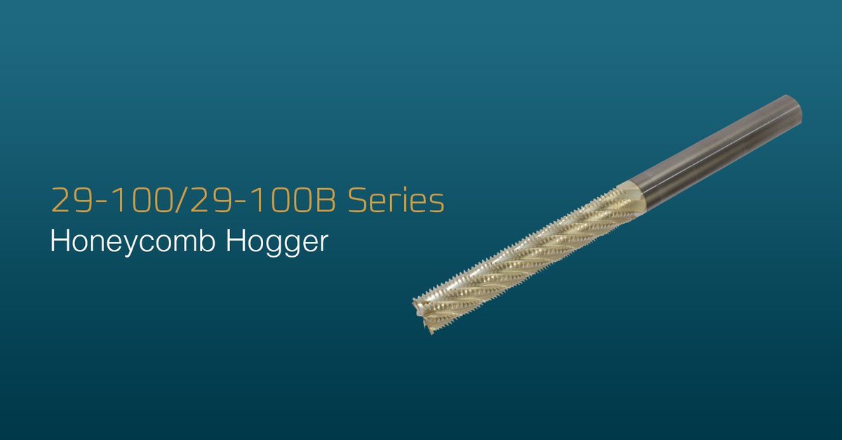 The solid carbide 29-100/29-100B Series offers long tool life while the hogger geometry shreds the core and evacuates chips. The long flute length allows for deep pocket applications and can also be used to surface large areas. Hoggers are coated with ZRN. buff.ly/7je1qrz