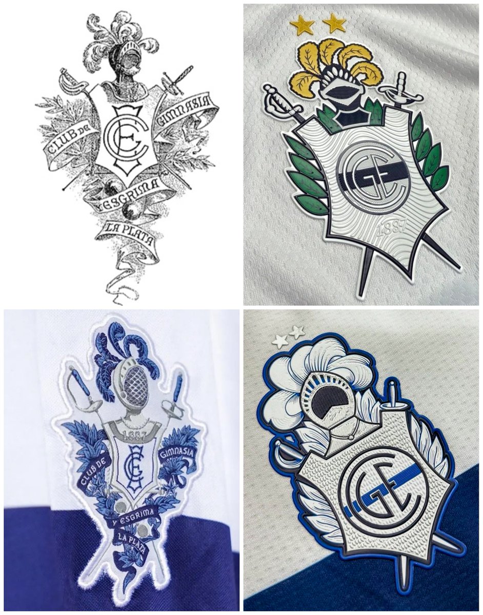 Con ligeros cambios, innovaciones y adaptaciones epocales.

Como sea, el escudo de Gimnasia y Esgrima La Plata es siempre el más hermoso del Universo.