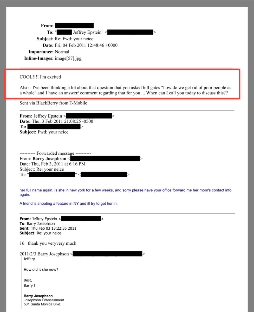 KlonnyPin_Gosch's tweet image. Breaking‼️🚨: Epstein and an unnamed individual openly discussed DEPOPULATING “POOR PEOPLE AS A WHOLE” (in reference to an earlier convo w/ Bill Gates)

Feels like nearly every other email is confirmation of some of the most grim prognostications of my febrile CommuNoided mind