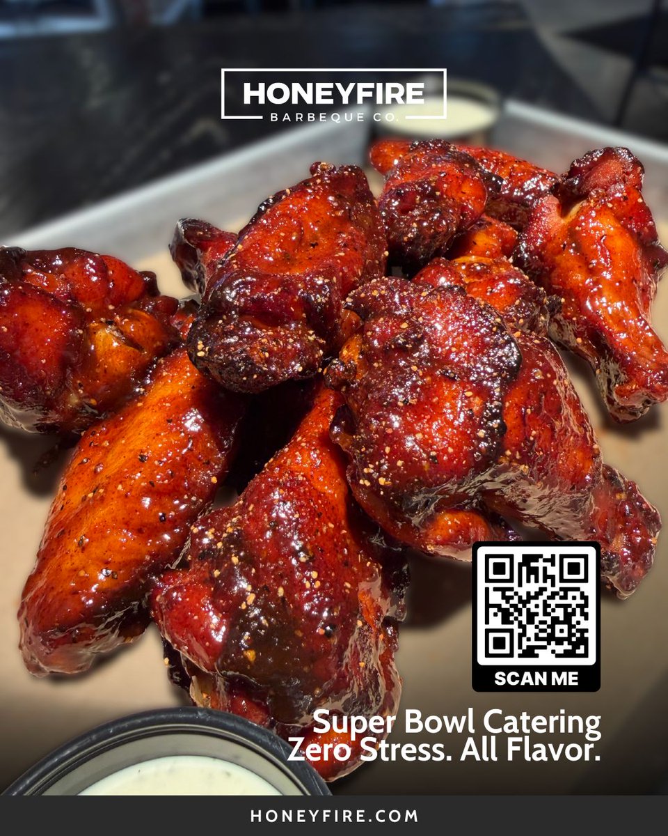 Hosting the Super Bowl does not mean you have to cook all day.

If you’ve got people coming over and kickoff is around the corner, HoneyFire catering is the move.

You focus on the game. We’ll handle the food.

#HoneyFireBBQ #SuperBowlCatering #GameDayFood #SuperBowlParty