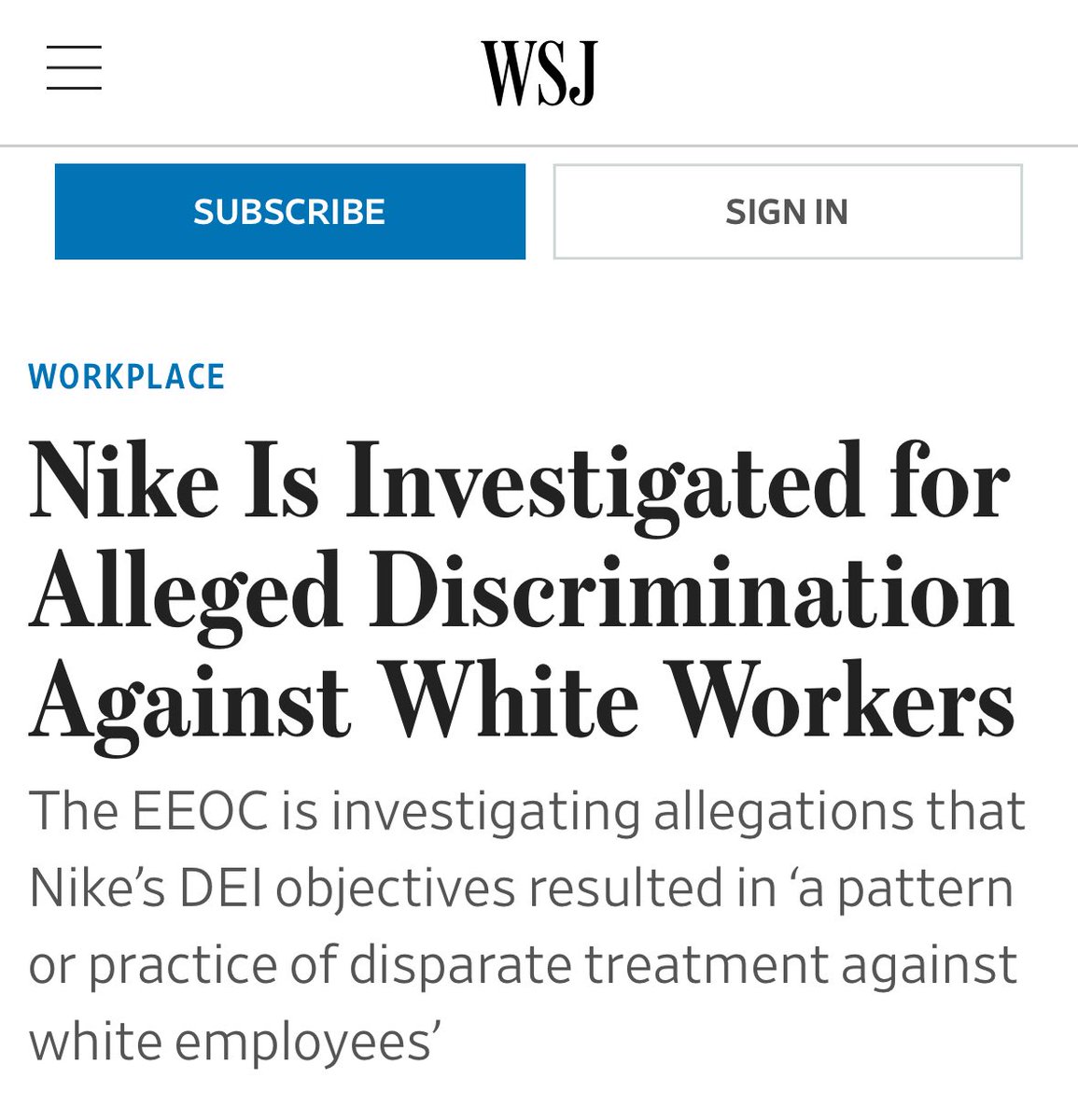 White Employees at Nike really saw Black People getting promoted &amp; said “can’t have that” &amp; sued the company during BLACK HISTORY MONTH lmao…I always heard racism was rampant at the Swoosh but yikes.
