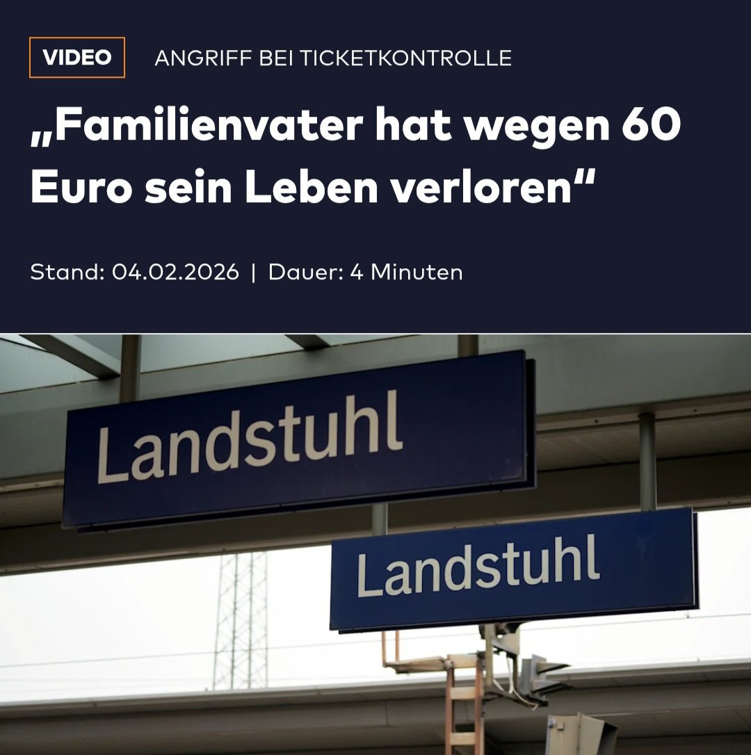 Er hat nicht wegen "60 Euro sein Leben verloren", sondern weil ein krimineller Ausländer ihn totgeprügelt hat!

#serkanc #Schaffner #Grieche