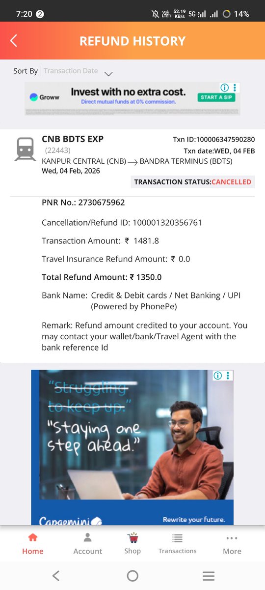 kumar_viveek's tweet photo. Hey @IRCTCofficial why the cancellation charge being deducted from the refund amount even if the ticket didn't get confirmed and I am getting an auto refund from IRCTC.
@grok isn't it an unfair deduction from a customer account?

@AshwiniVaishnaw @timesofindia #unfairrule #IRCTC https://t.co/OJdZbFi44f
