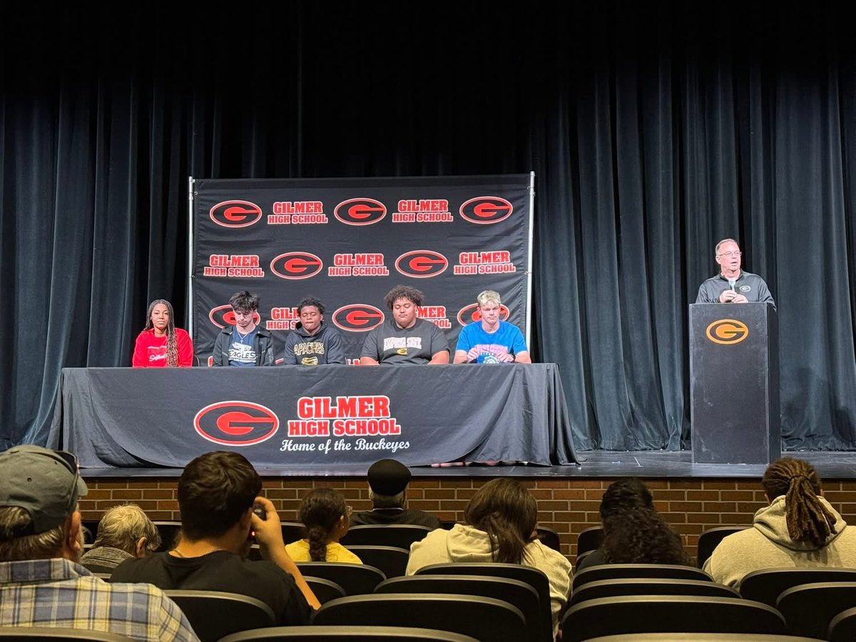 gilmerxc's tweet photo. Congrats to all the kids signing today.   Especially, our own Celson James.  
@LCUCHAPS
@LCUtrackcc https://t.co/L9qTfu74GI