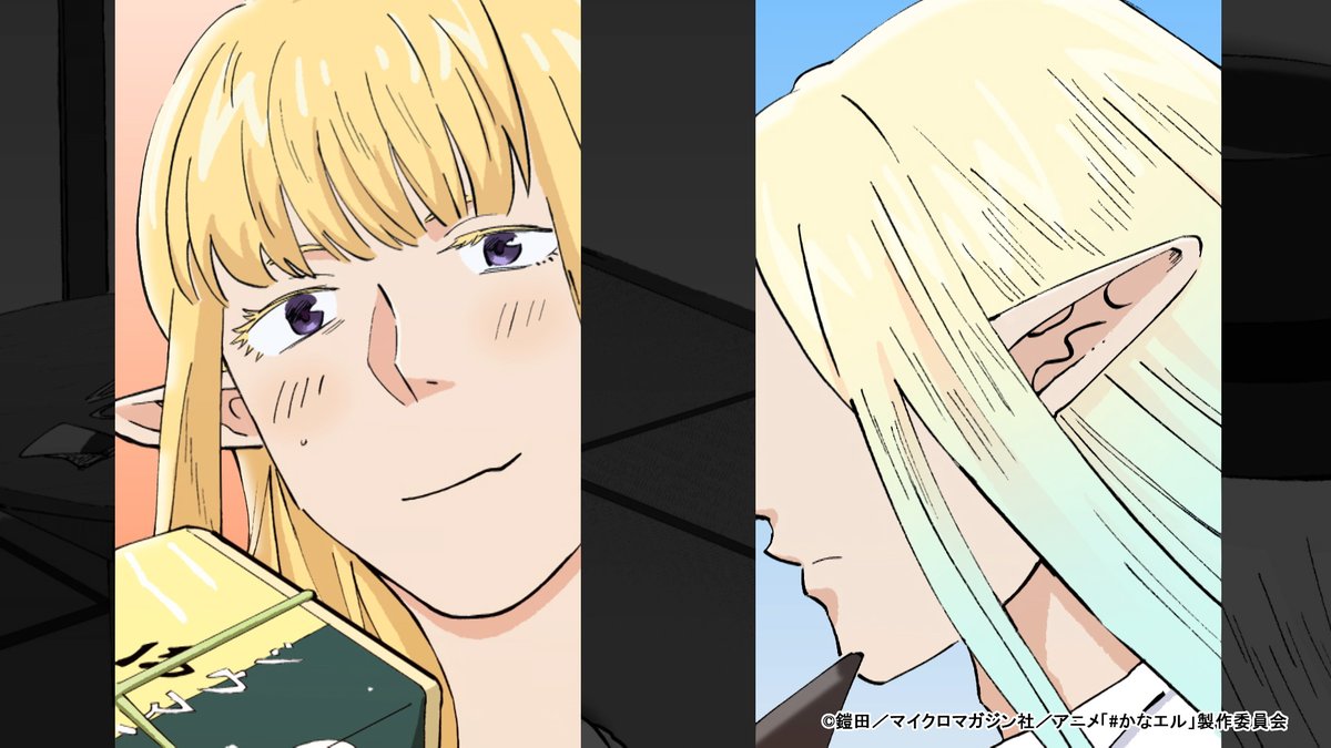 kanael_tvk's tweet photo. ◤TVアニメ『#神奈川に住んでるエルフ』◢
本日、第10話放送✨先行カット公開！
​
「猫ひた」内にて本日、
12:00~12:30の間で放送です！👀👀

本日は #横浜みなとみらい のハイエルフ（@tacheska）が初登場です🧝
#崎陽軒 のお弁当を食べながらお楽しみください！

#かなエル