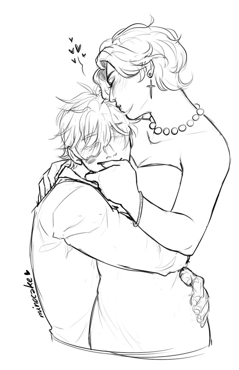 Minoandthecakes's tweet photo. No idea at what times to post these lol- anyway next one for @cafeaukae with Gojo ! Kissiessss
#jjkoc #jjkgojo #requestdrawing #coupledrawing https://t.co/3TiKRyBAdh